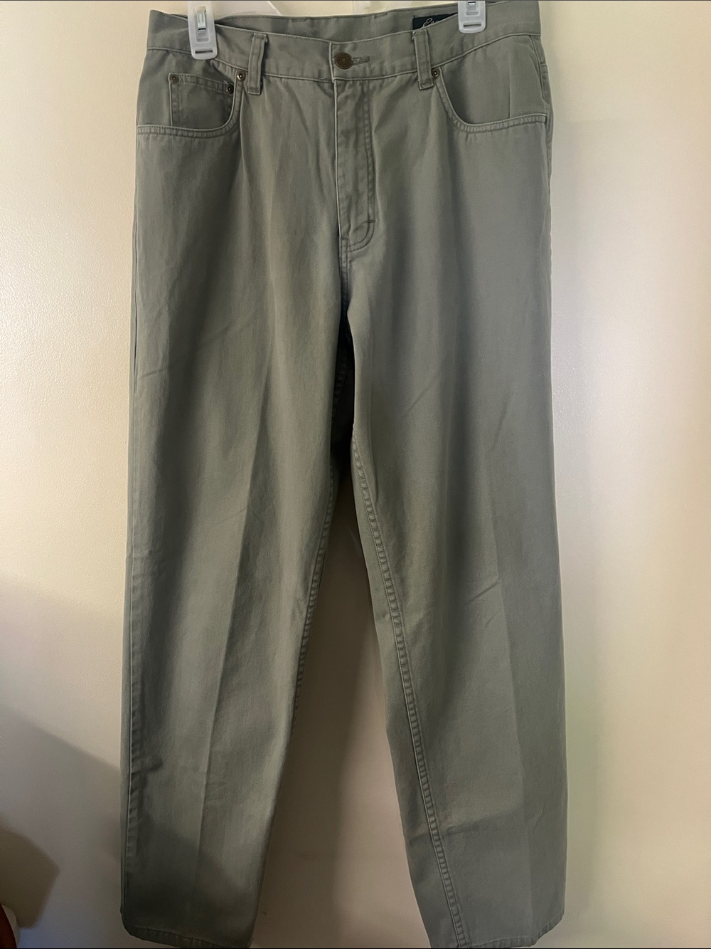 Vintage Eddie Bauer Women’s Olive Straight-Leg Relaxed Casual Pants Size 14